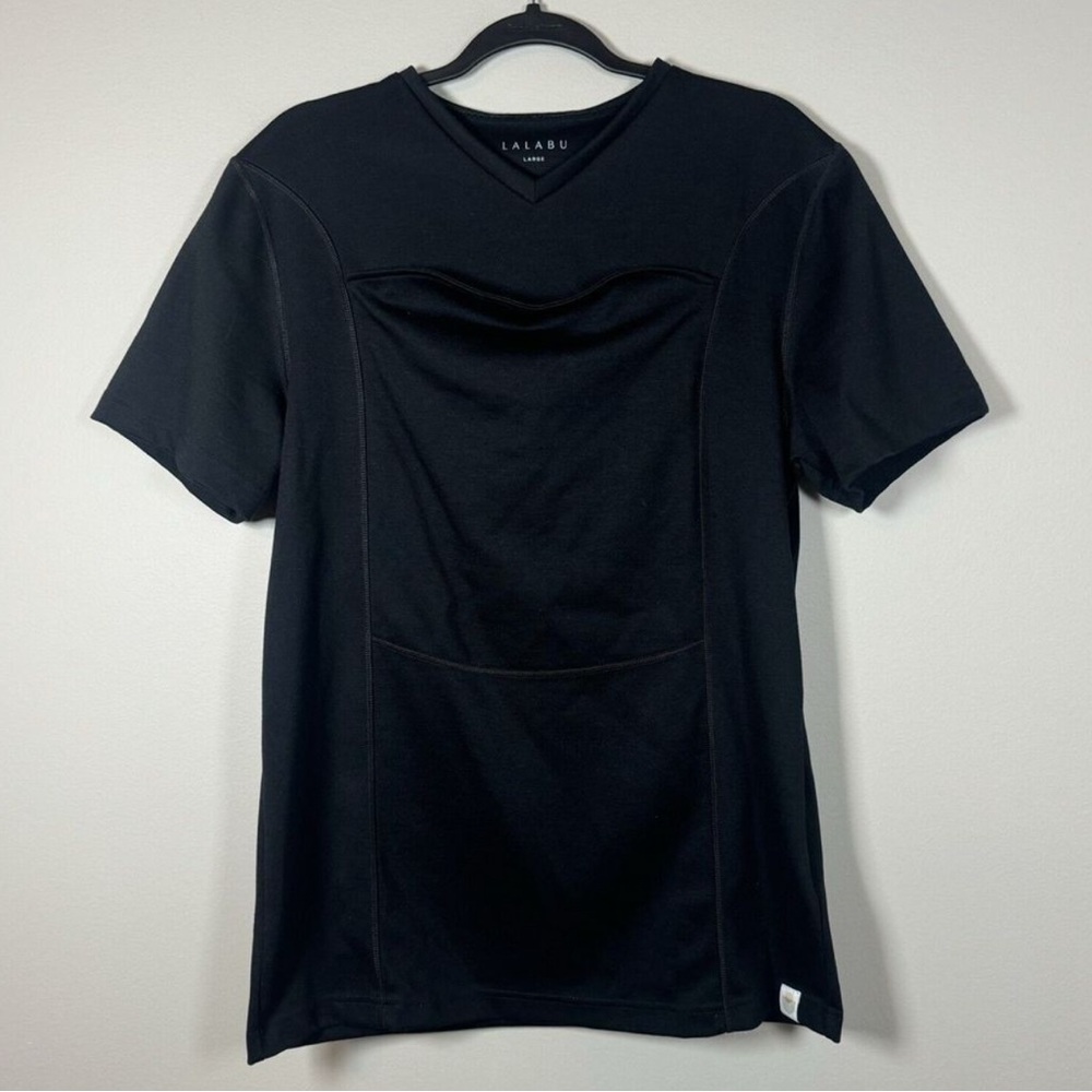 Lalabu Large‎ Black Baby Carrying VNeck Short Sleeve Top